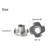 NACX 3/8"-16 T-Nuts, 304 Stainless Steel Tee Nut, 4 Prong