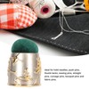 Sewing Pin Cushion Round Zinc Alloy Base Retro Style Pleuche