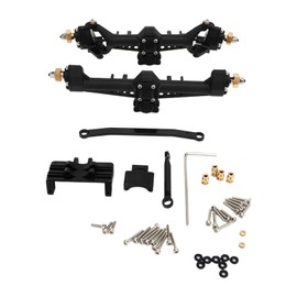 RC Car Front Rear Portal Axle Kit Plastic Housing Heightened Front Rear Axle Assembly Set for 1/24 for Axial SCX24 Black