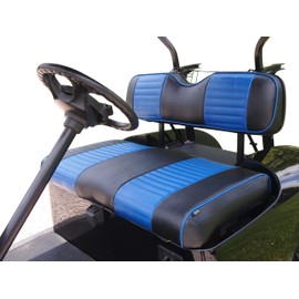 Huskey Parts Company Blue Black Golf Cart Seat Covers w/Horizontal Pleats Front/Rear Seat Covers 4 PCS for EZGO RXV 2008+ Gas Electric Models