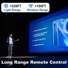 USB-C/USB-A PPT Pointer for Presentation Clicker PowerPoint Wireless Presenter Remote, Google Slide Advancer Projector Smart Board Slideshow Power Point PPT Clicker for Mac/Laptop/Computer/Office