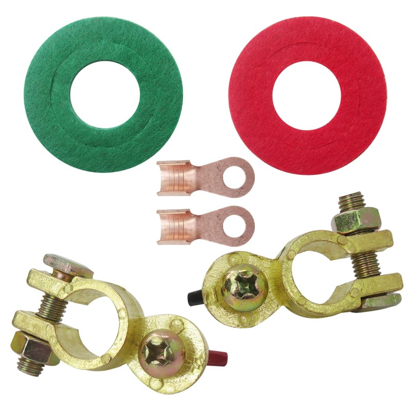 Vicue Upgraded 1 Pair Solid Brass Battery Terminal Connector Top