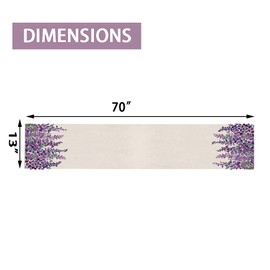 Wisteria Flower Table Runner, Seasonal Summer Purple Flowers Holiday Kitchen Dining Table Decoration for Home Party Decor 13 x 70 Inch