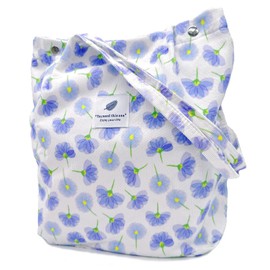 Aphoraeny Corduroy Tote Bag for Women Cute Totes Shoulder Bag with Inner Pocket for Work Beach Shopping Travel Grocery, Purple Flowers, Large