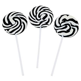 Black and White Swirl Pop Suckers (24 individually wrapped lollipops) Party Candy