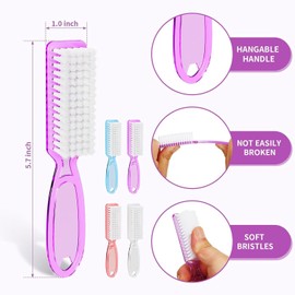 4 PCS Nail Clean Brush, Nail Dust Brush, Cleaning Scrubbing Brushes, Nail Cleaning Brushes for Nail Salons, Home Use & DIY Nail Art