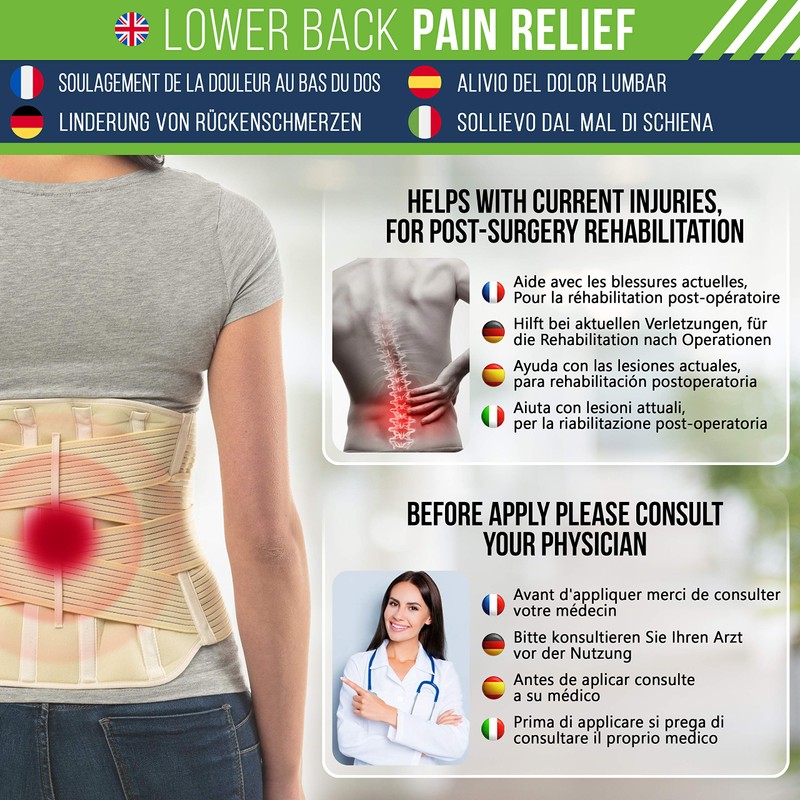 aHeal Back Support Belt & Back Brace for Men and