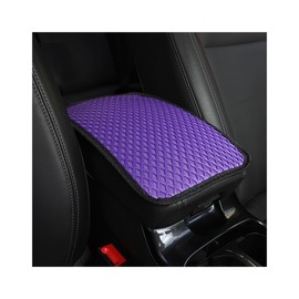 JNNJ Car Armrest Pad, Universal Non-Slip Car Centre Console Box Pad Protector, Comfortable Cover for Centre Armrest in Motor Vehicles Cars (Purple)