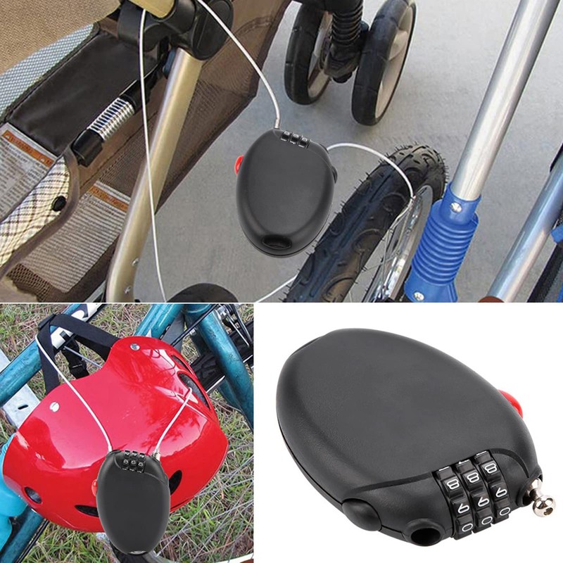Retractable Cable Locks for Luggage, 3 Digit Combination Padlock Lock