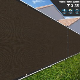 TANG Sunshades Depot Privacy Fence Screen 7'X36' Brown 180GSM Heavy Duty Commercial Windscreen Residential Fence Netting 88% Privacy Blockage with Excellent Airflow 3 Years Warranty