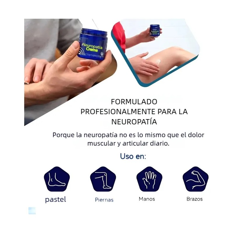 2pcs Crema For Aliviar Neuropatía Basic Extra Dermografo Azul Marino