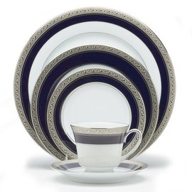 Noritake Crestwood Cobalt Platinum 5-Piece Place Setting by Noritake