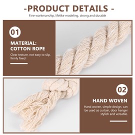 OUZHOU Pack of 4 Curtain Tiebacks, Tiebacks for Curtains, Cotton, Handwoven Curtain Holders, Boho, Curtains Tiebacks, Curtain Holders, Tiebacks for Home, Office, Living Room, Bedroom Decoration