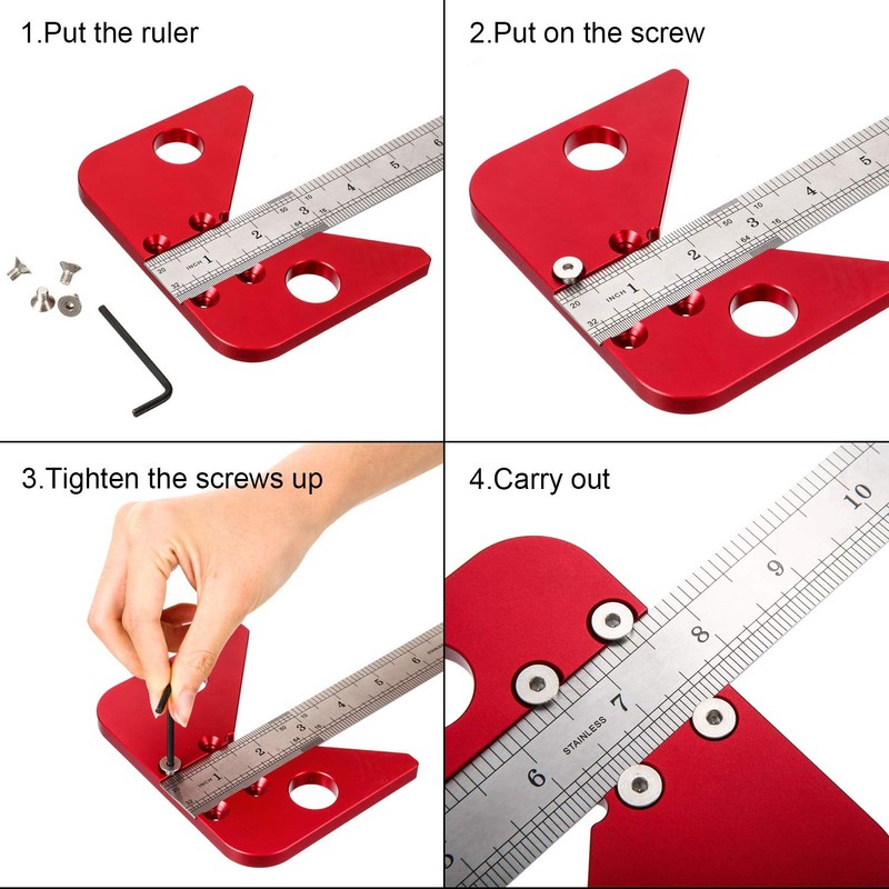 Aluminum Alloy Center Finder Tool Square Center Finder Scribe Carpenter