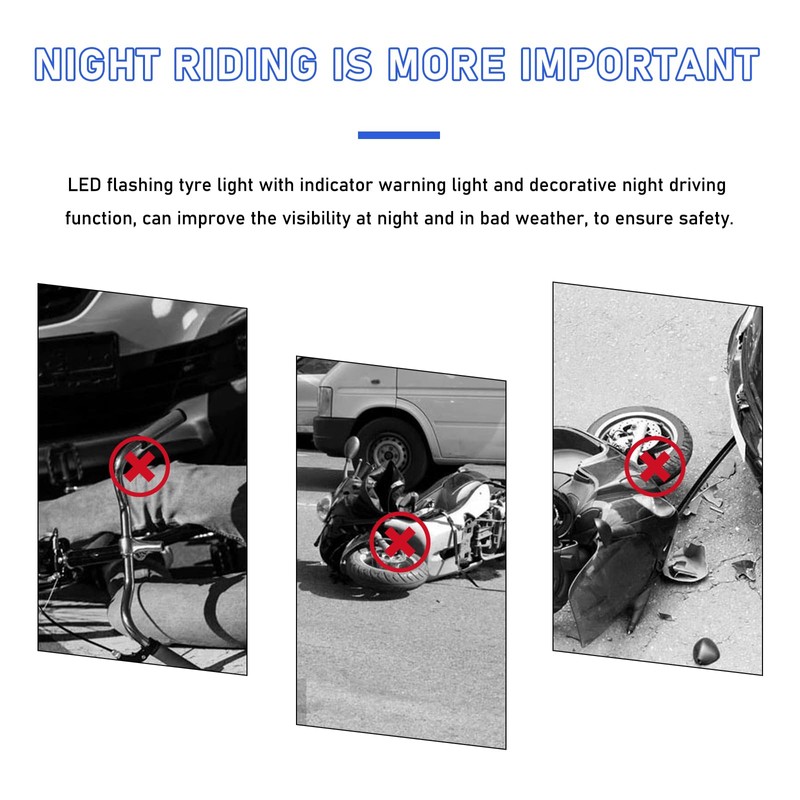 Dickno 8PCS LED Tire Valve Stem Cap Lights, Neon Spoke
