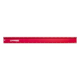 Alumicolor AlumiCutter Aluminum Steel Straight Edge for Office, School, Engineering and Framing, 18IN, Red