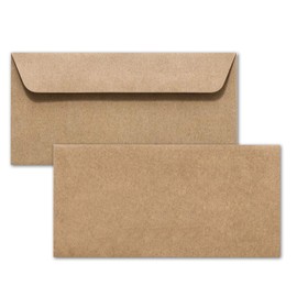 Envelopes DIN Long with Recycled Natural Brown 114 x 229 – Bulk Discounts./with a little gift. dl brown