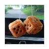 Moioee Pair of Retro Square, 3 inch Fuzzy Plush Dice