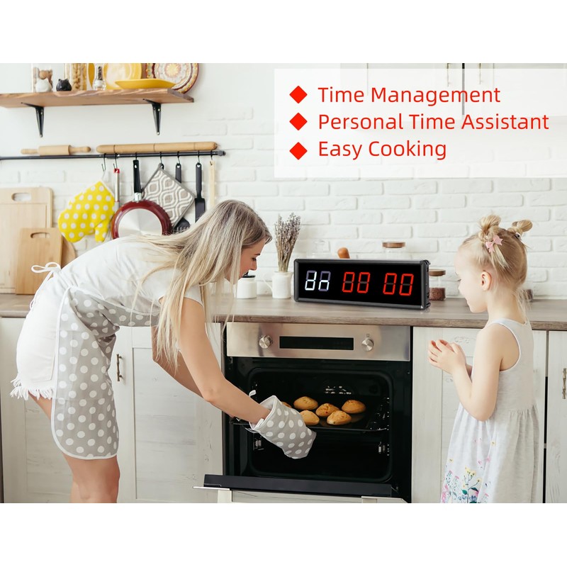 PELLOR Gym Timer, Gym Clock, LED Countdown Countdown Digital Wall