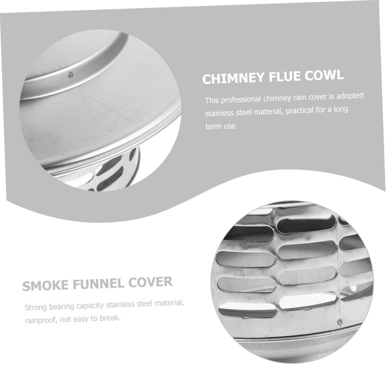 TEHAUX Chimney Stainless Steel Rain Cover Weatherproof Cap for Roof