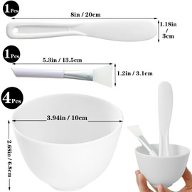 Bigwinyep 6Pcs Silicone Bowl, Silicone Facial Mask Bowl, DIY Face Mask Mixing Bowl for Home Salon Spa Face Skin Applicator Esthetician Supplies, White
