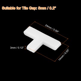 uxcell 600Pcs Wall Floor Tile Plastic T-Shape Spacers Tiling Tools 5mm 3/16" Tile Spacers for Ceramic Tile Installation, White