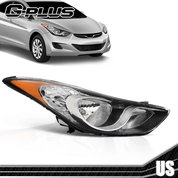 gplusmotor Fit For 2011-2013 Hyundai Elantra Right Passenger Halogen Headlights