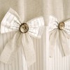 DOSLY IDÉES Farmhouse Linen Shower Curtain,Bowknot,Cotton Blend Fabric,Pleated Beige Stripe,Country