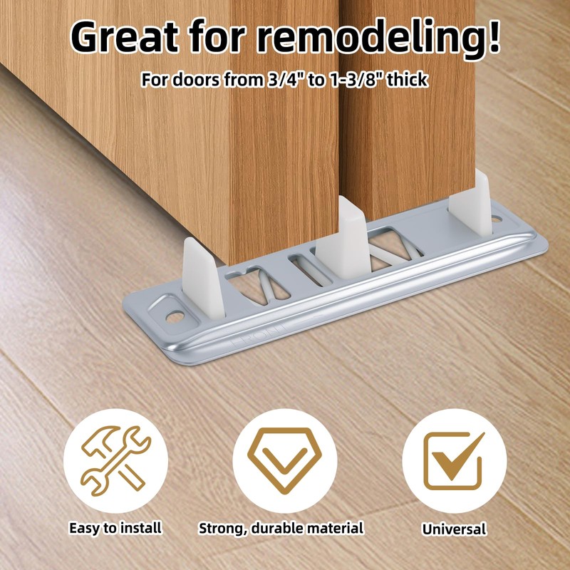 8 Pack Sliding Closet Door Floor Guides, Bypass Bottom Track