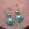 LZD Bohemia Earrings Long Dangle Earrings Drop Turquoise Vintage Antique