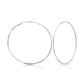 DTPsilver - Women's large hoop earrings - 925 sterling silver - thickness 1.2 mm - diameter 50 mm, Silver, Sterling silver