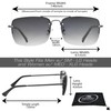 proSPORT Aviator Sunglasses Readers Full Lens Tinted Reading Gradient Grey