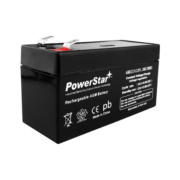 PowerStar 12V 1.3AH SLA AGM Battery replaces Interstate SLA1005