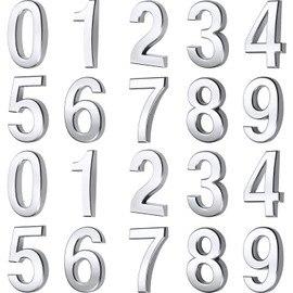 Hotop 20 Pieces Mailbox Numbers 0-9, Self Adhesive 3D Address Numbers for House Outside, Waterproof Door Room Stickers for Office Wall Apartment Decor(3 Inch,Gold)