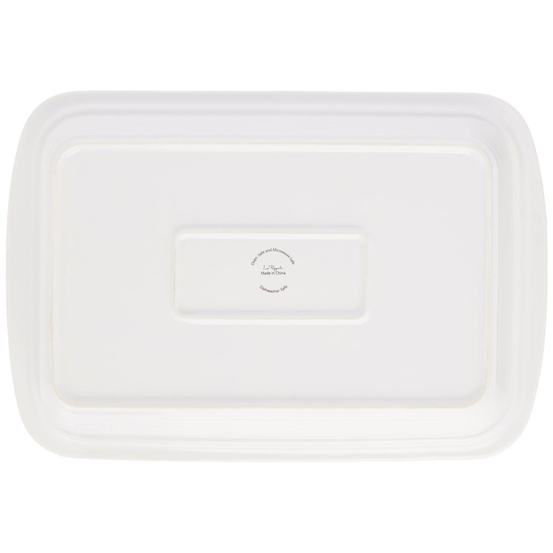 Le Regalo Stoneware 3-Piece Baking Dish, Glass Lid and Metal