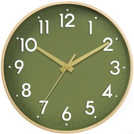Mosewa Wall Clock 8 Inch, Battery Operated Silent Non-Ticking Modern Analog Clock Decorative for Kitchen, Bedroom, Office(Gold)