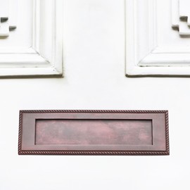 Infinity Decor Aged Bronze Georgian Style 10” (250mm) Sprung Letter Postal Plate for Front Doors