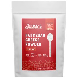 Judee’s 11.25oz Parmesan Cheese Powder - Non-GMO, Keto-Friendly, rBST; Hormone, Gluten & Nut Free – Real Parmesan, USA-Made for Dips, Soups & Seasonings