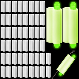 Gemscream 50 Pcs Fishing Rod Glow Stick Holder Night Fishing Rod Clips Glow Holders Waterproof Durable Fluorescent Material for Casting Sea Rods