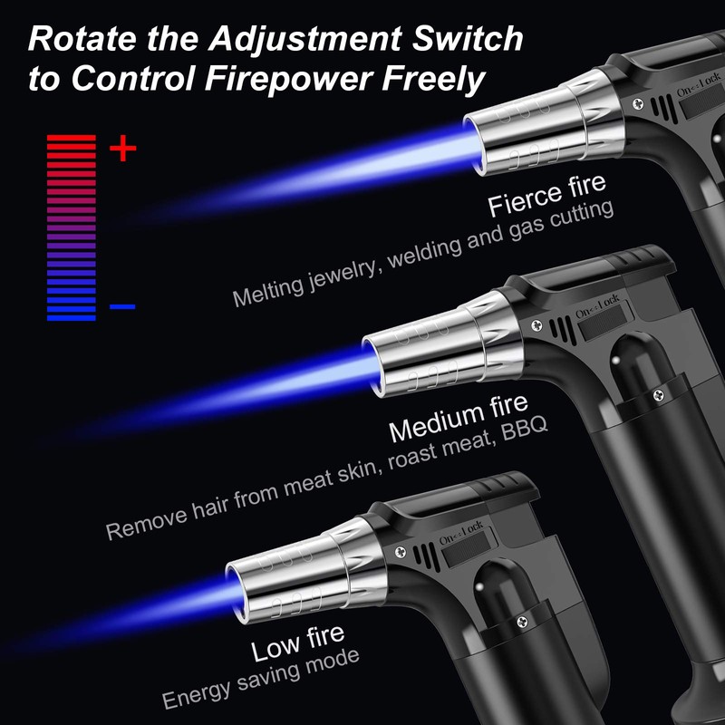 2 Pack Torch, Butane Torch Refillable, KitchenTorch for Cooking with
