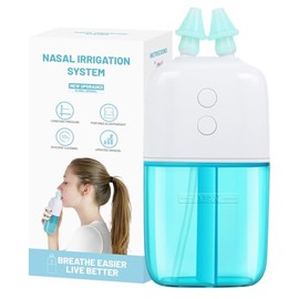 Sistema de irrigación nasal con doble velocidad y recolección automática de desechos – Irrigador nasal portátil y apto para viajes – Limpiador nasal p