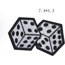 2Pcs Rock Cool Poker Fashion Clothing Patches Card Game Iron On Patches for Clothing Appliques On Backpack Shoes Decoration Embroidered Decal