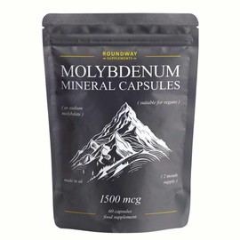 Molybdenum Mineral Capsules | 1500mcg High Strength Trace Minerals | Sodium Molybdate | 60 Capsules, Long 2 Month Supply | Made in The UK by Roundway Supplements