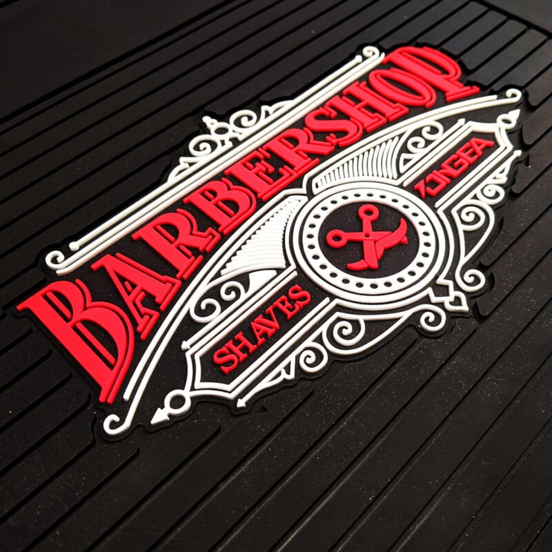 Eson Barber Station Mat, Mat Flexible Rubber, Heavy Duty Non-slip