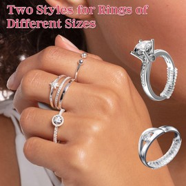 wegoup Ring Size for Loose Rings, 12 Pack 4 Sizes, Invisible Clear Silicone, Non-Slip Adjustable Ring Sizer, Ring Resizer and Tightener Guards, for Women and Men, Make Rings Smaller Without Resizing