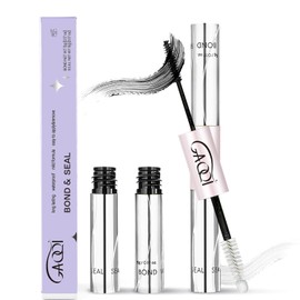 GAQQI Lash Cluster Glue, Lash Bond and Seal Waterproof, Bond & Seal Lash Glue for Eyelash Cluster, Lash Glue Black Long-Lasting 72H, Latex-Free（5ml+5ml）