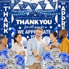 We Appreciate You Decorations Blue Silver Thank You Banner Pastor Employee Appreciation Decorations Balloons Thank You For All You Do Backdrop Staff Appreciation Gifts Teacher Nurse Appreciation Party