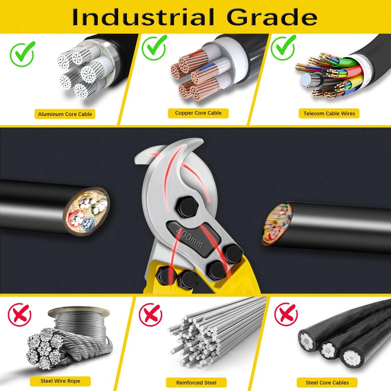 AUPREX 18 Inch Heavy Duty Cable Cutter with Long Handle,
