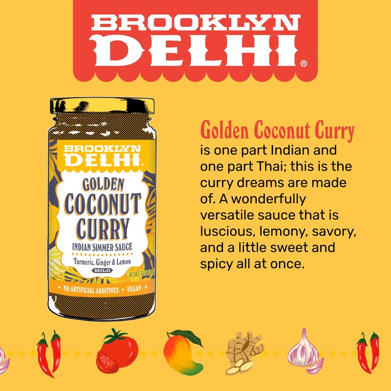 Brooklyn Delhi Golden Coconut Curry - Indian Simmer Sauce with