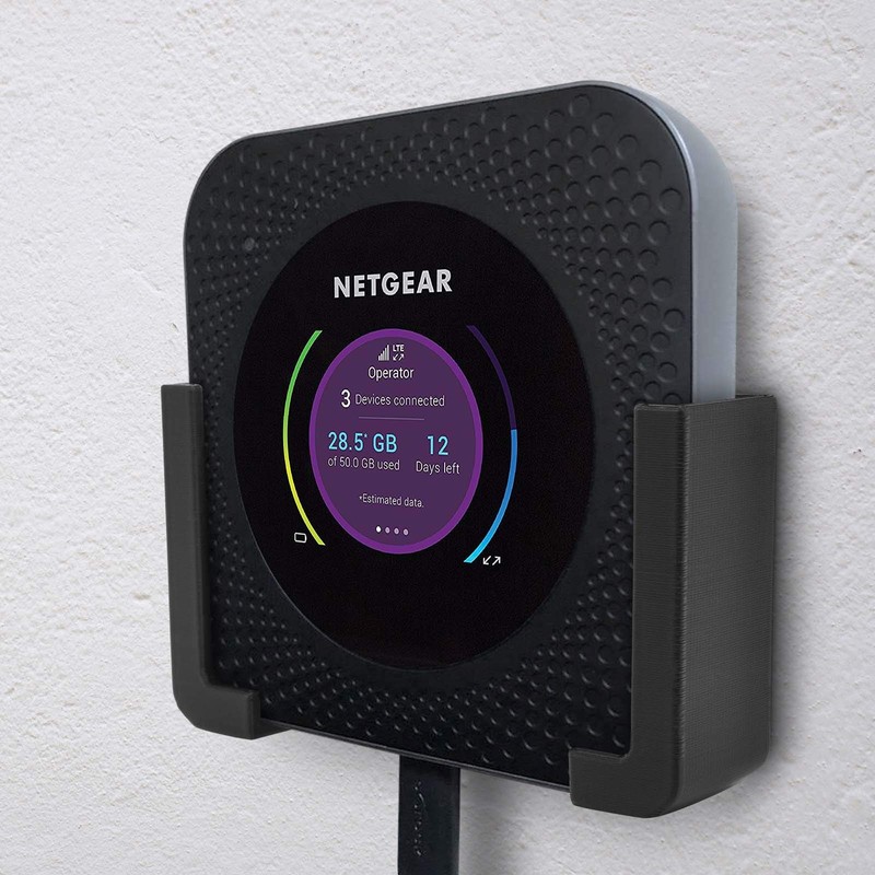 MOBILEFOX Wall Mount Router Holder Black for Netgear Nighthawk M1